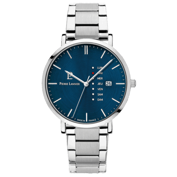 Montre Homme Pierre Lannier DATA Cadran Bleu 242D161