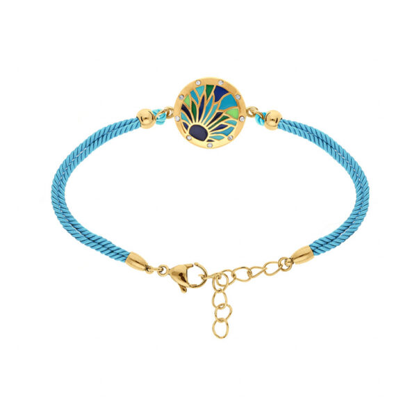 Bracelet Acier Doré et Bleu avec Résine Stella Mia 121130JB