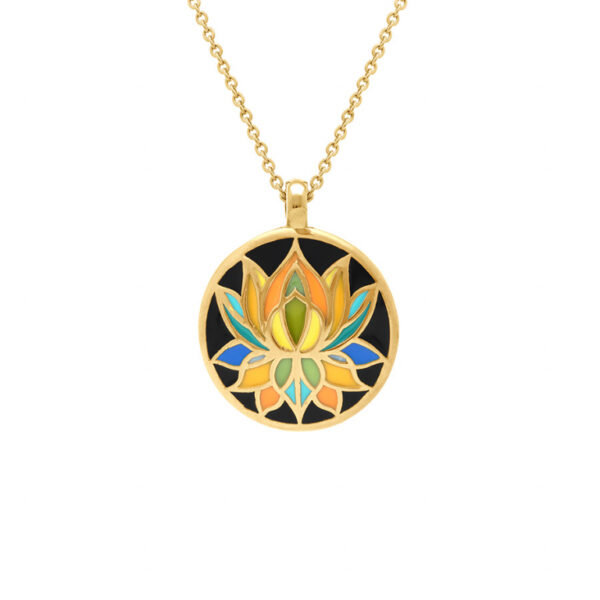 Collier Acier Doré Fleur De Lotus Stella Mia 131309JN